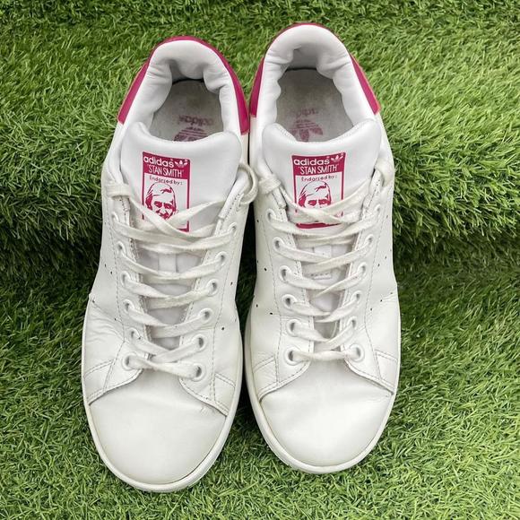 Adidas Originals Stan Smith White Pink Trainers Size UK 5.5 B32703 - Picture 5 of 8